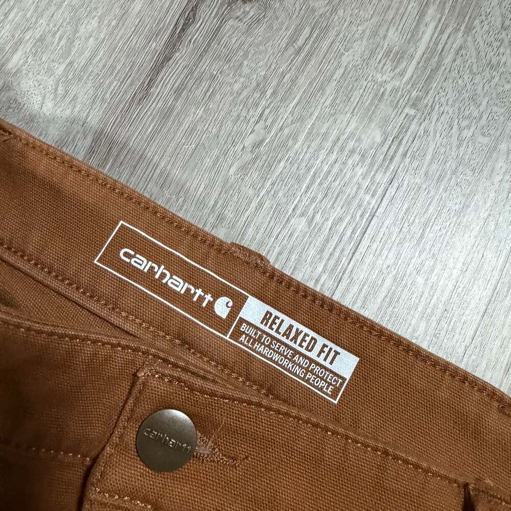 Womens Carhartt Relaxed Fit Duck Carpenter Pants Distressed Paint - Picture 5 of 9